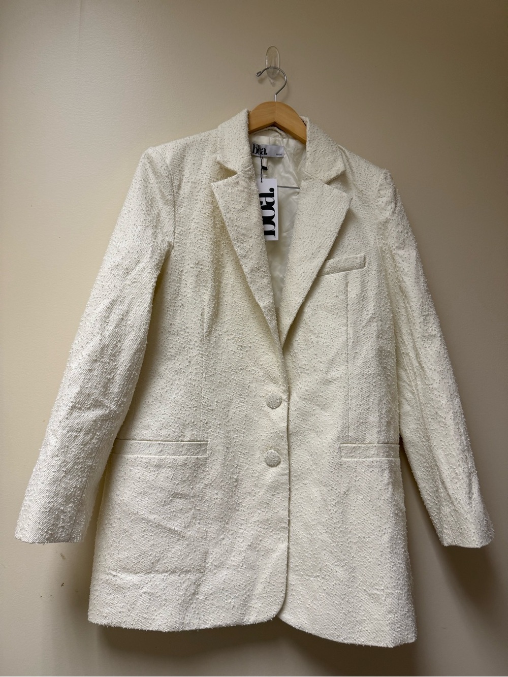 NwT;Boa Textured Cream Blazer Coat